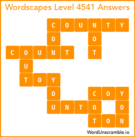 Wordscapes Level 4541 Answers