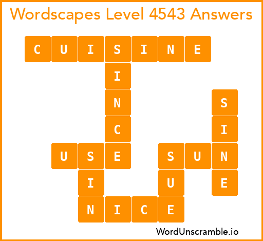Wordscapes Level 4543 Answers