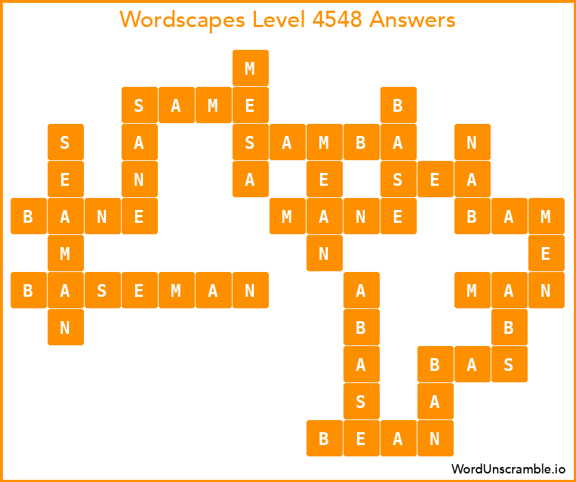 Wordscapes Level 4548 Answers