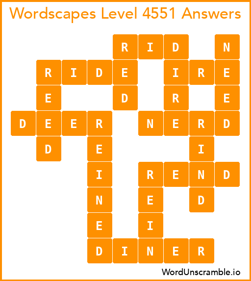 Wordscapes Level 4551 Answers
