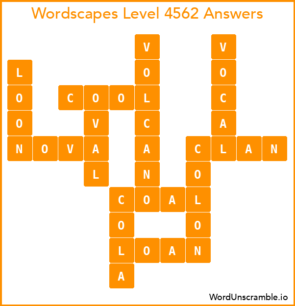 Wordscapes Level 4562 Answers