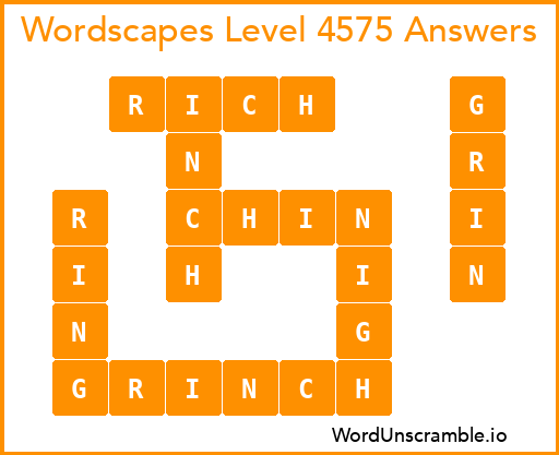 Wordscapes Level 4575 Answers