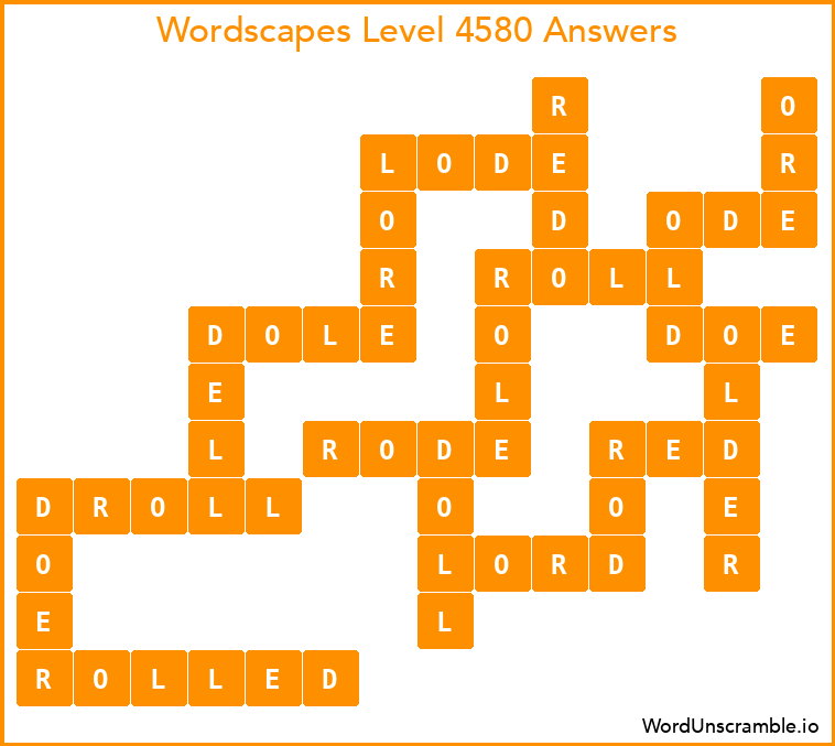 Wordscapes Level 4580 Answers