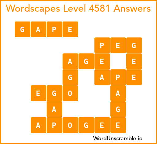 Wordscapes Level 4581 Answers