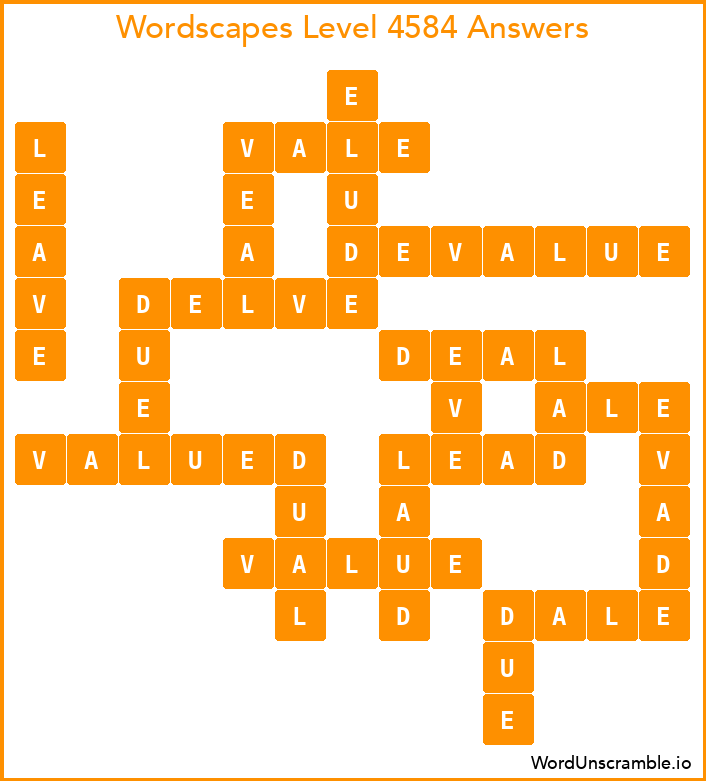 Wordscapes Level 4584 Answers
