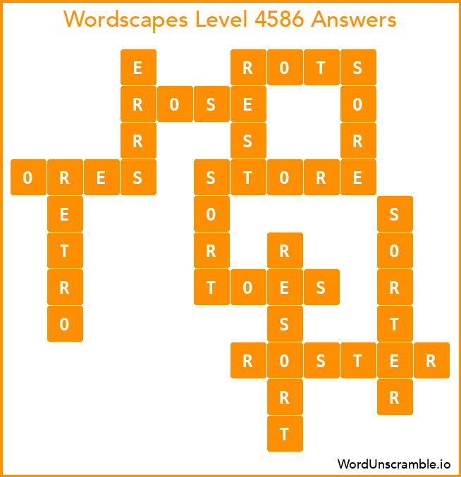 Wordscapes Level 4586 Answers