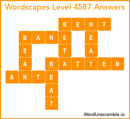 Wordscapes Level 4587 Answers