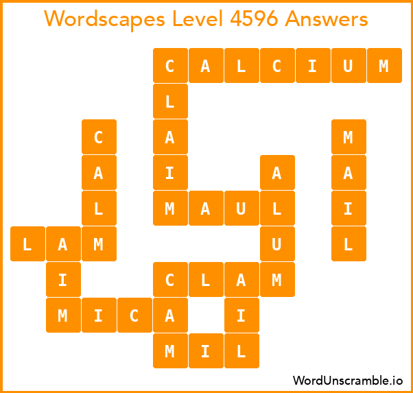 Wordscapes Level 4596 Answers