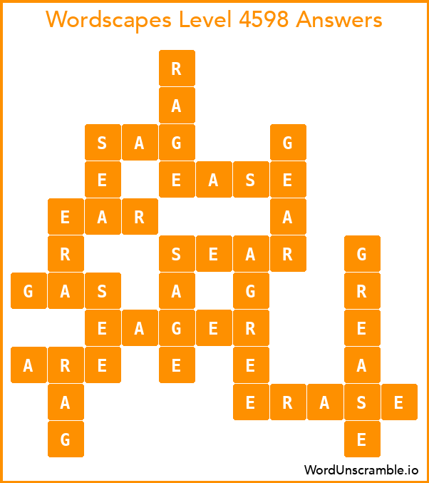 Wordscapes Level 4598 Answers