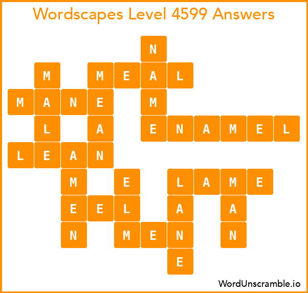 Wordscapes Level 4599 Answers