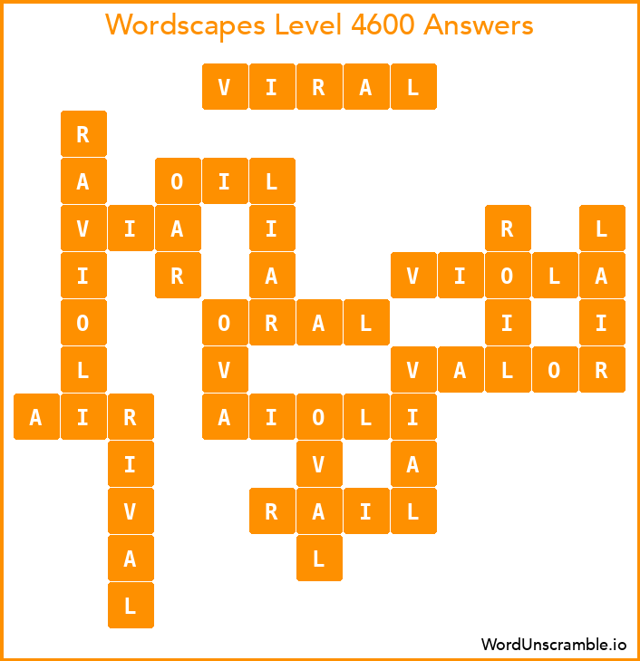 Wordscapes Level 4600 Answers
