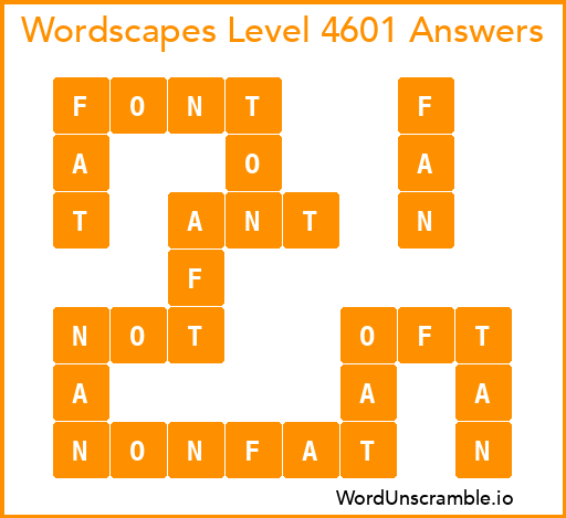Wordscapes Level 4601 Answers