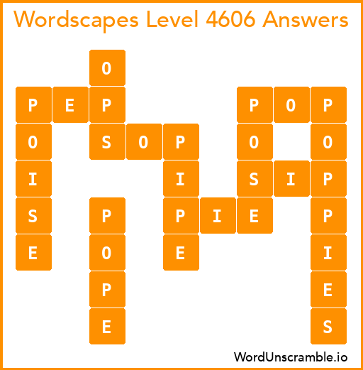 Wordscapes Level 4606 Answers
