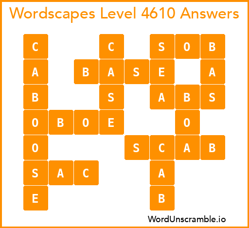Wordscapes Level 4610 Answers