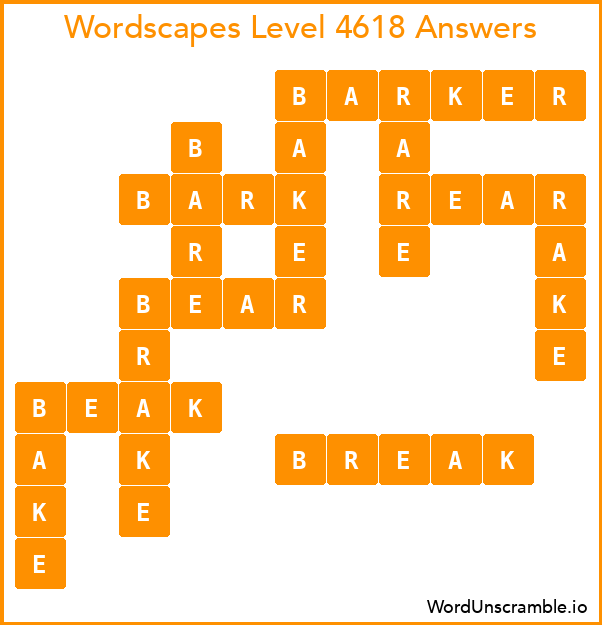 Wordscapes Level 4618 Answers