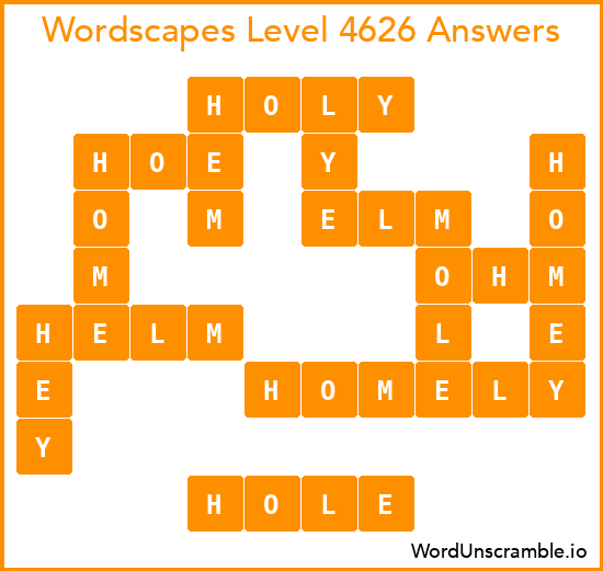 Wordscapes Level 4626 Answers