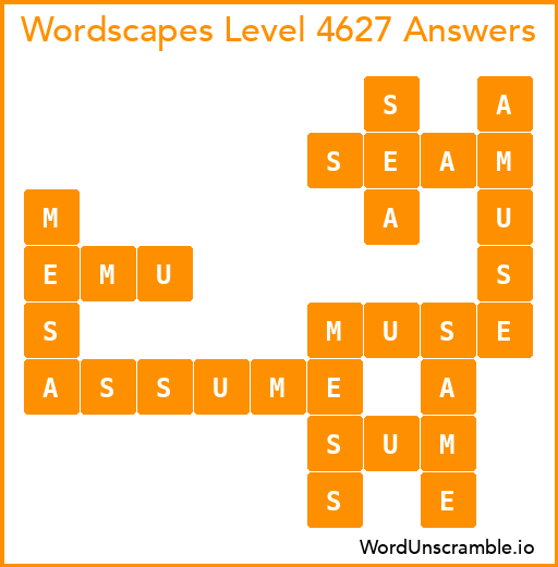 Wordscapes Level 4627 Answers