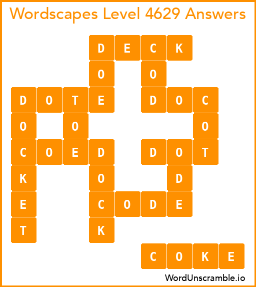 Wordscapes Level 4629 Answers
