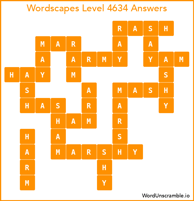 Wordscapes Level 4634 Answers