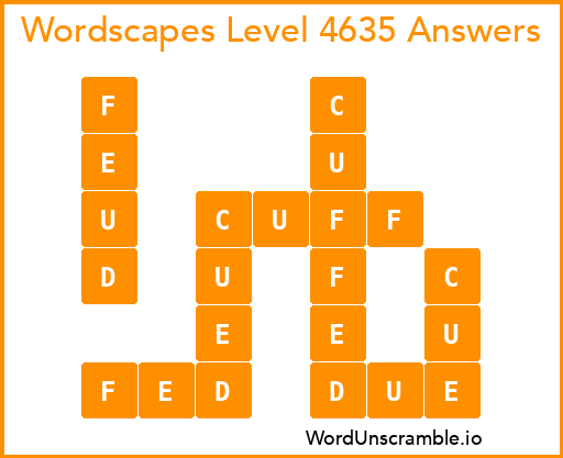 Wordscapes Level 4635 Answers