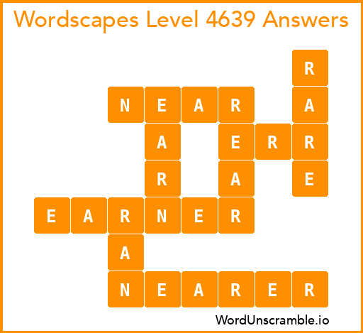 Wordscapes Level 4639 Answers