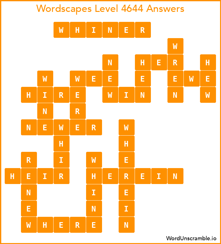 Wordscapes Level 4644 Answers