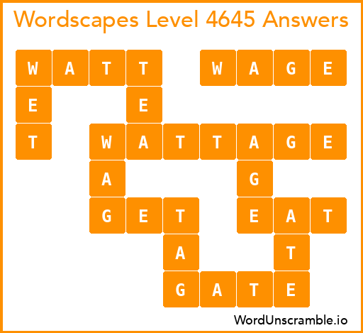 Wordscapes Level 4645 Answers