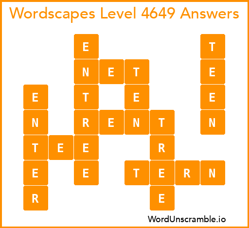 Wordscapes Level 4649 Answers
