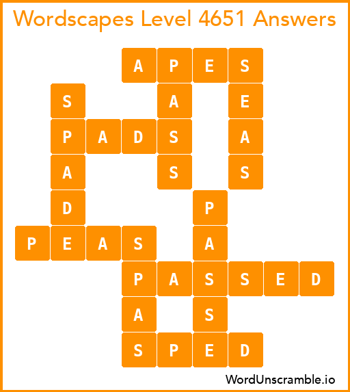 Wordscapes Level 4651 Answers
