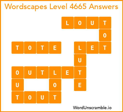 Wordscapes Level 4665 Answers