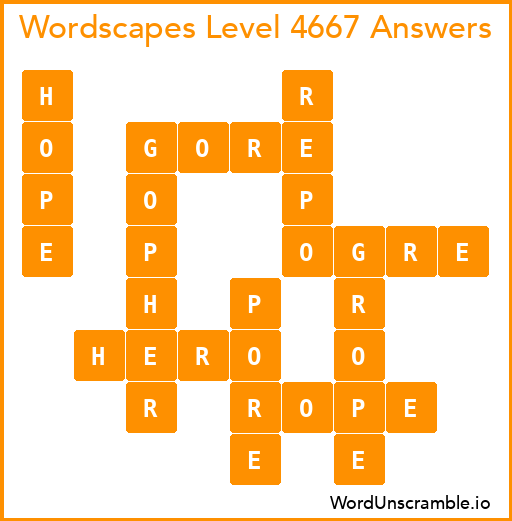 Wordscapes Level 4667 Answers