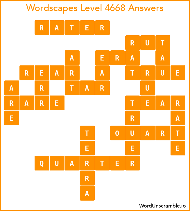 Wordscapes Level 4668 Answers