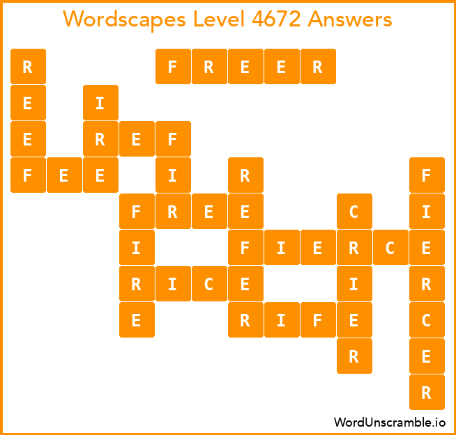 Wordscapes Level 4672 Answers