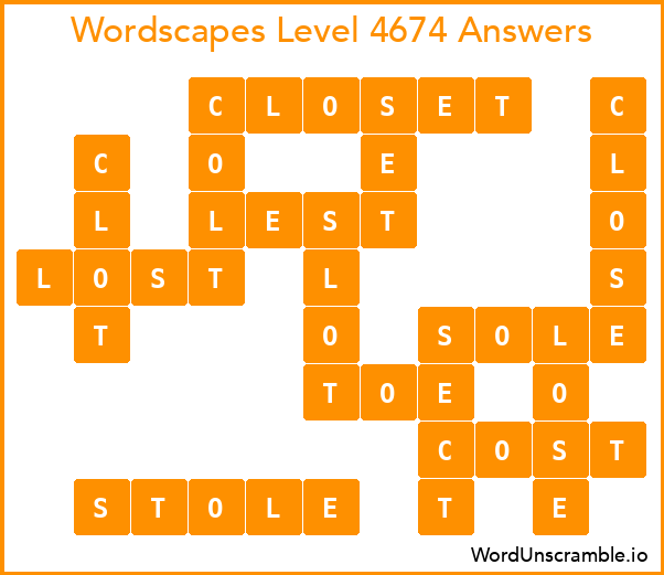 Wordscapes Level 4674 Answers