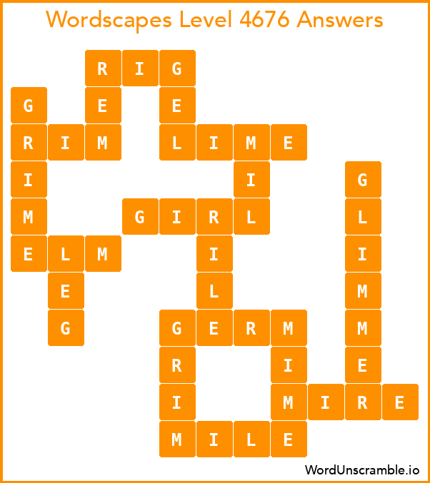 Wordscapes Level 4676 Answers