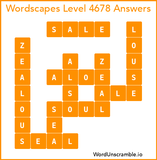 Wordscapes Level 4678 Answers