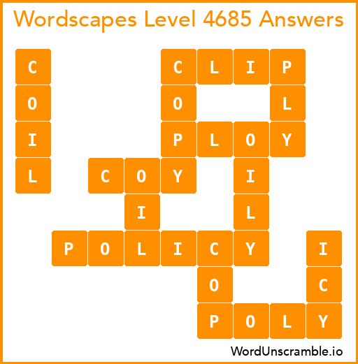 Wordscapes Level 4685 Answers