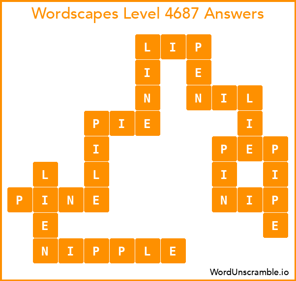 Wordscapes Level 4687 Answers