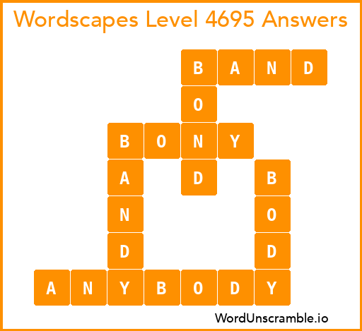 Wordscapes Level 4695 Answers