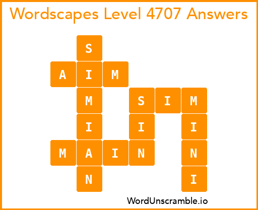 Wordscapes Level 4707 Answers