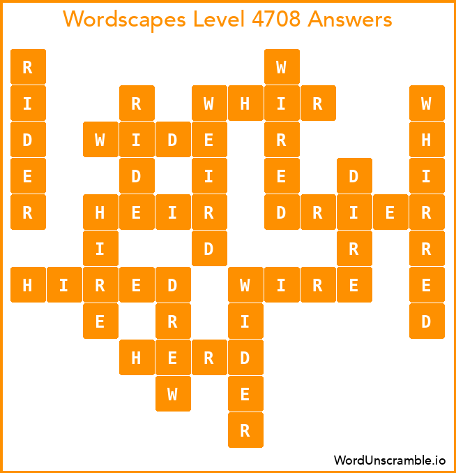 Wordscapes Level 4708 Answers