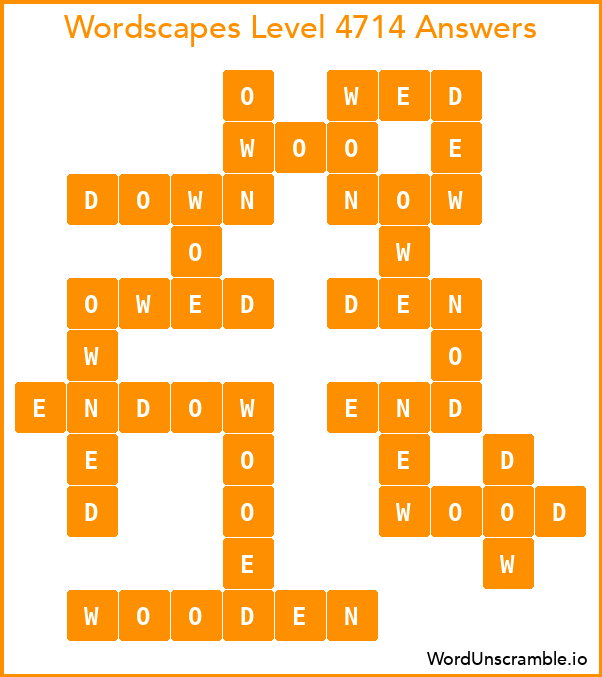 Wordscapes Level 4714 Answers