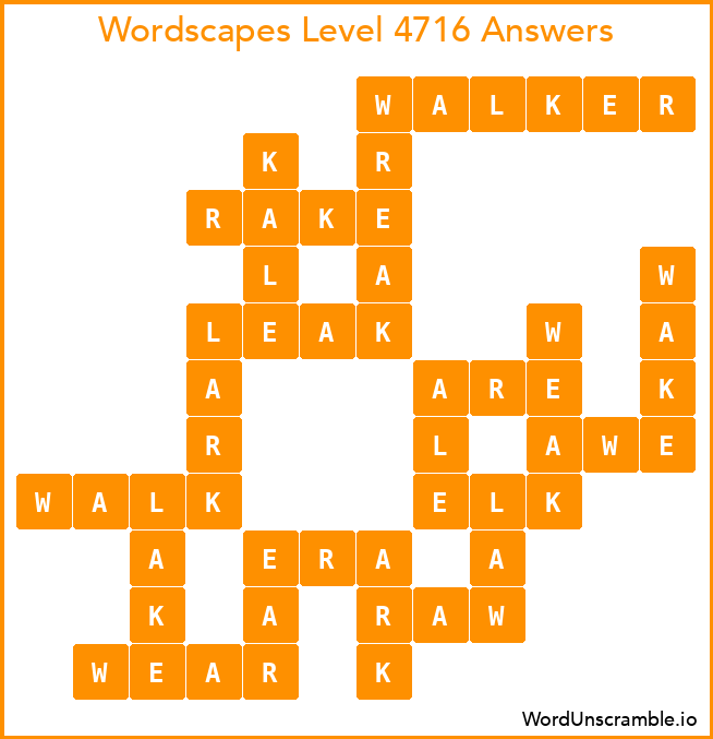 Wordscapes Level 4716 Answers