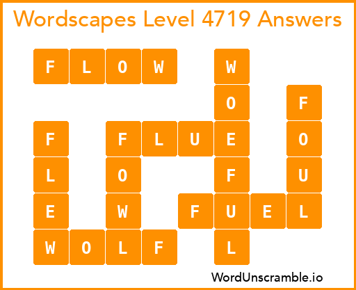 Wordscapes Level 4719 Answers
