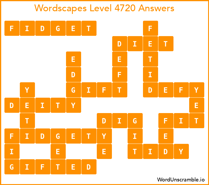 Wordscapes Level 4720 Answers