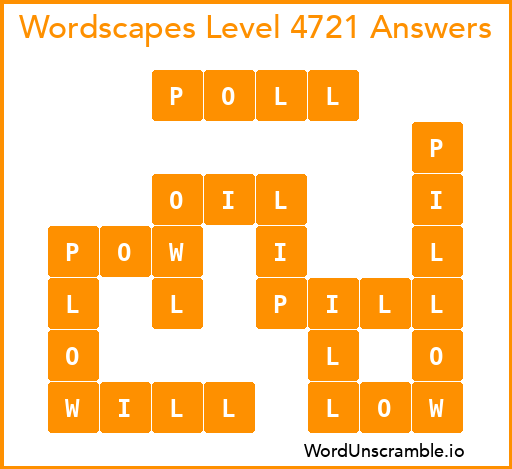 Wordscapes Level 4721 Answers