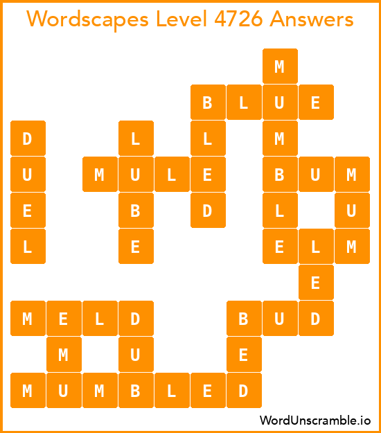 Wordscapes Level 4726 Answers