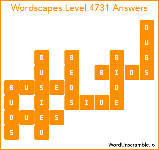 Wordscapes Level 4731 Answers