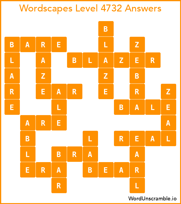 Wordscapes Level 4732 Answers