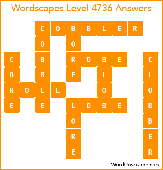 Wordscapes Level 4736 Answers
